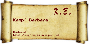 Kampf Barbara névjegykártya